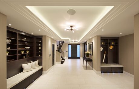 beautiful entrance hall of a new luxury home